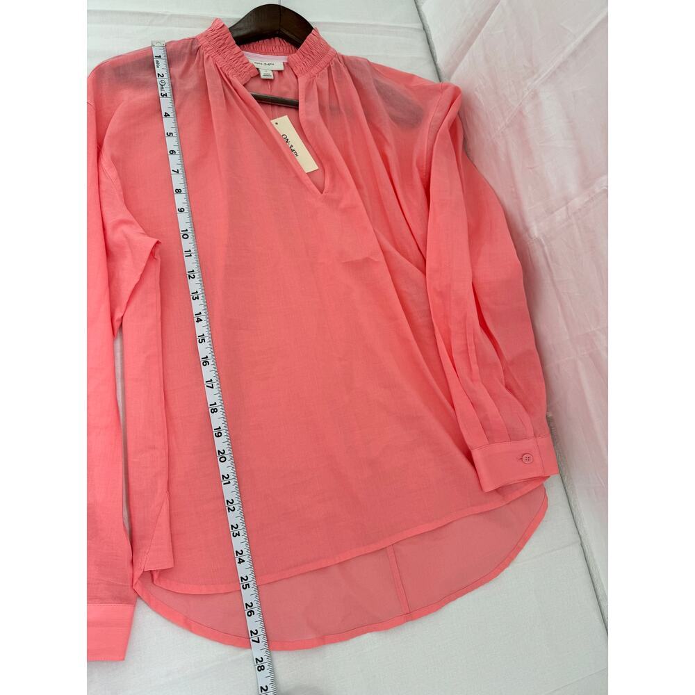 On34th Women's Coral Pink Long Sleeve Blouse Medium - Picture 6 of 8